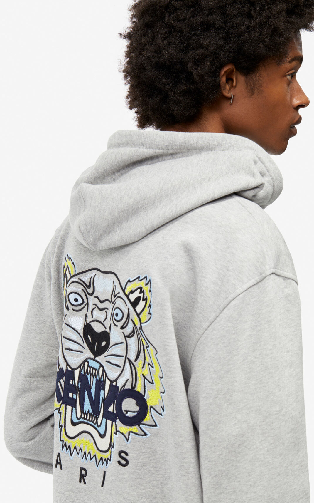 Kenzo Tiger zipped Sudadera Hombre Gris | 6578034-JQ